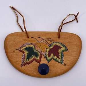 Handpainted Half Circle Wood Basket Lid Leaf Nature C Lower Wooden Albaugh 1993